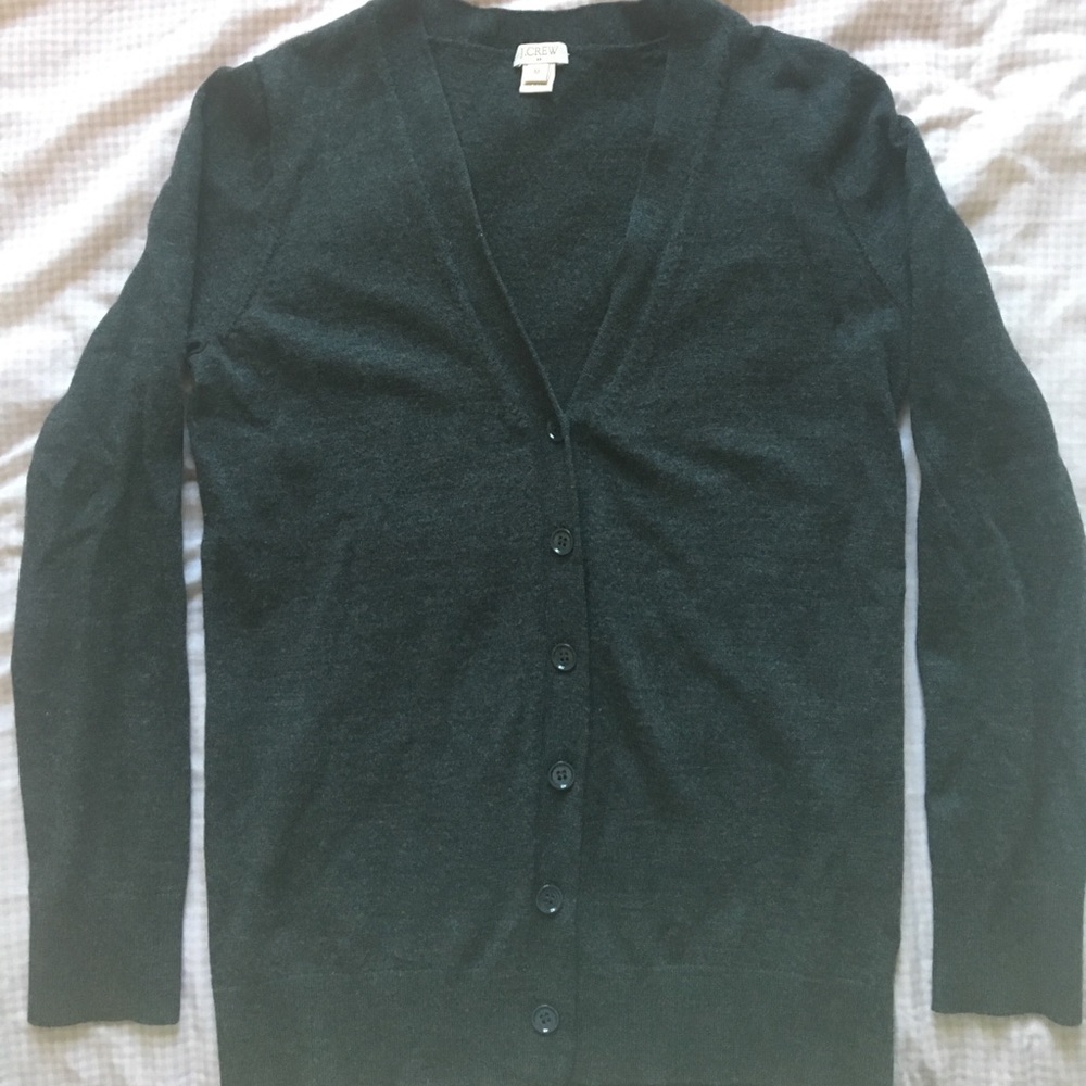 Dark Gray merino wool cardigan